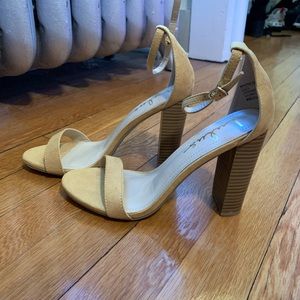 Yellow block heels